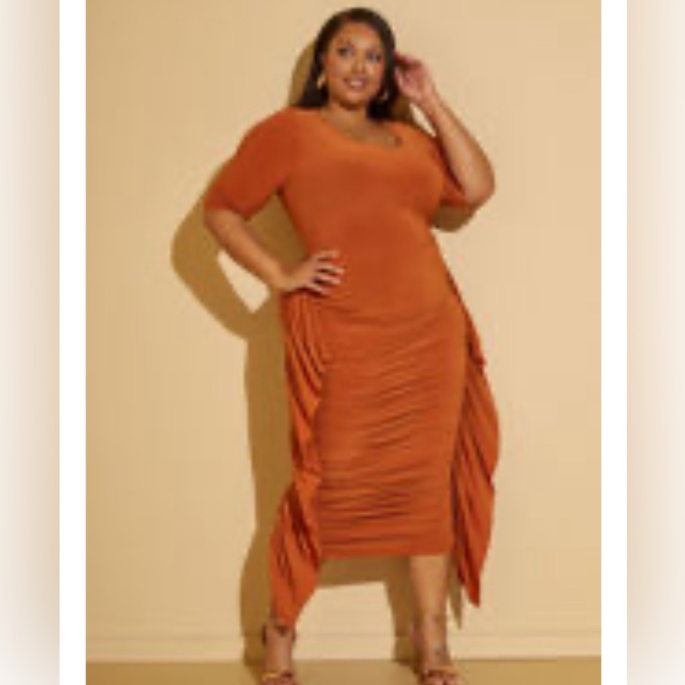 Ashley Stewart Draped Bodycon Maxi Dress